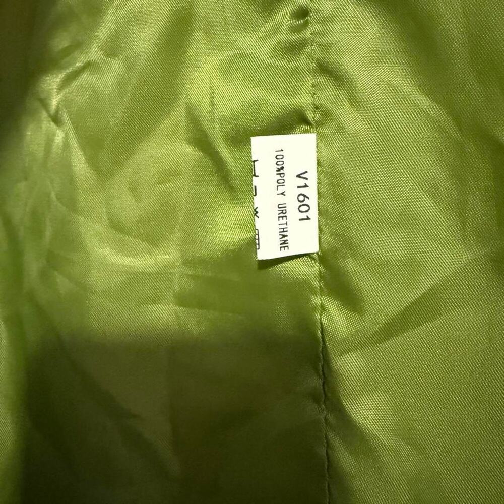 36.5 Green Faux Leather Moto Vest Women’s L Y2K Zip Up Biker Motorcycle - Picture 6 of 6